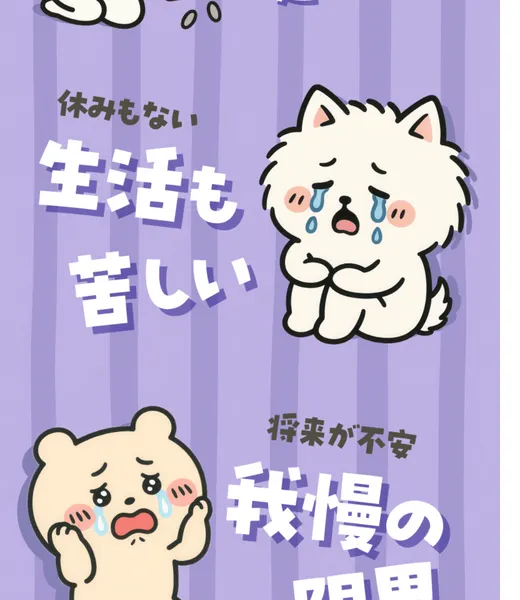 ふくぎょうパラダイスの広告で可愛いキャラが並んでいる