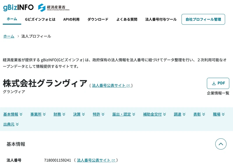 gBizINFOに掲載された株式会社グランヴィアの法人情報。法人番号7180001159241、本店所在地は愛知県名古屋市中区錦2-5-5八木兵伝馬町ビル3F