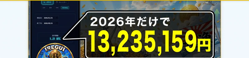 「2026年だけで13,235,159円」など具体的な利益額を大きく見せるIREGUI PROJECTの広告