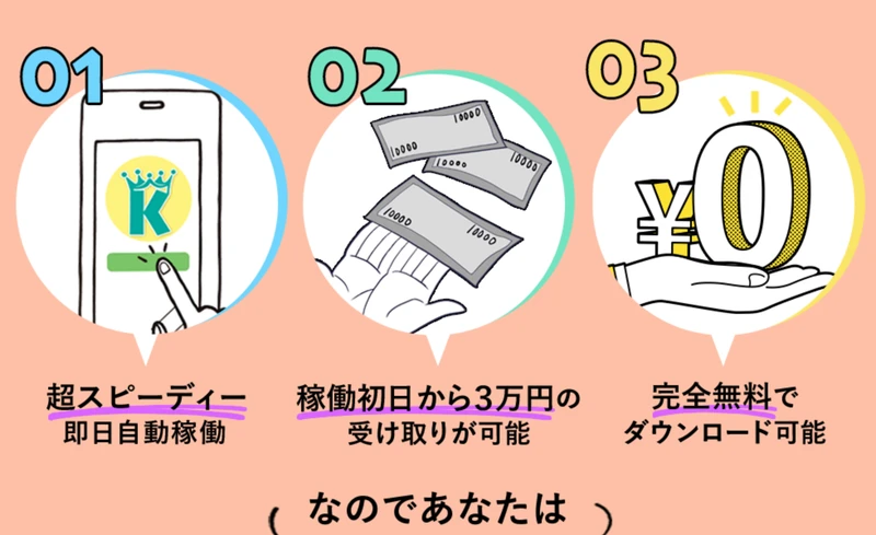 KiNG Payの広告サイト。LINE追加を促すボタンが複数設置されている
