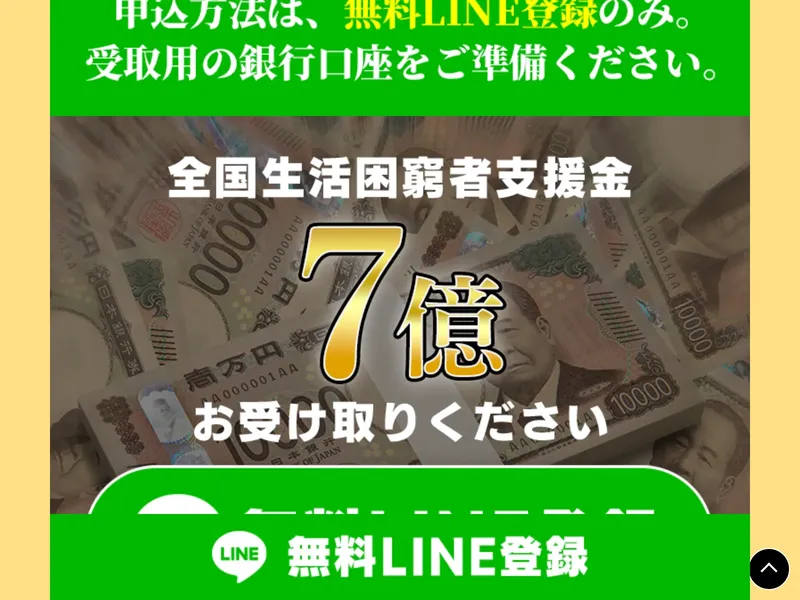国際ボランティア支援財団の詐欺サイトの画面