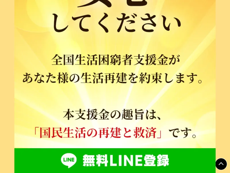 国際ボランティア支援財団の詐欺サイトの画面