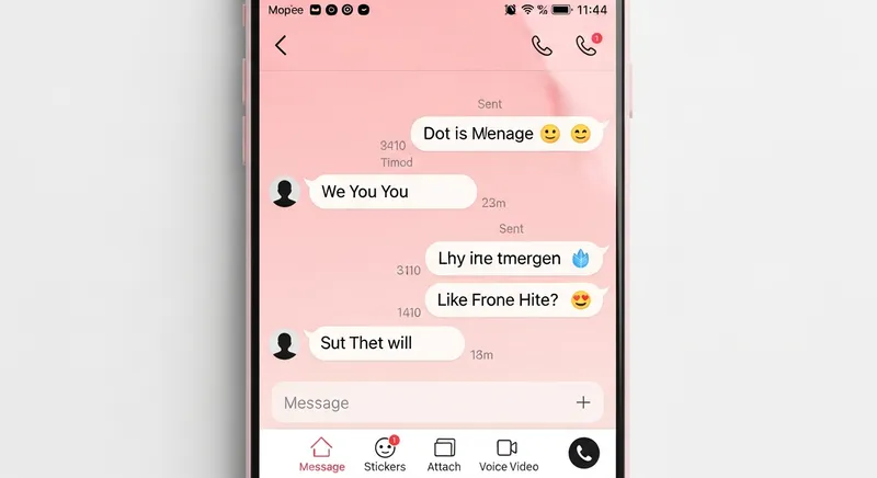 スマートフォンでLINEのチャットを確認している画像