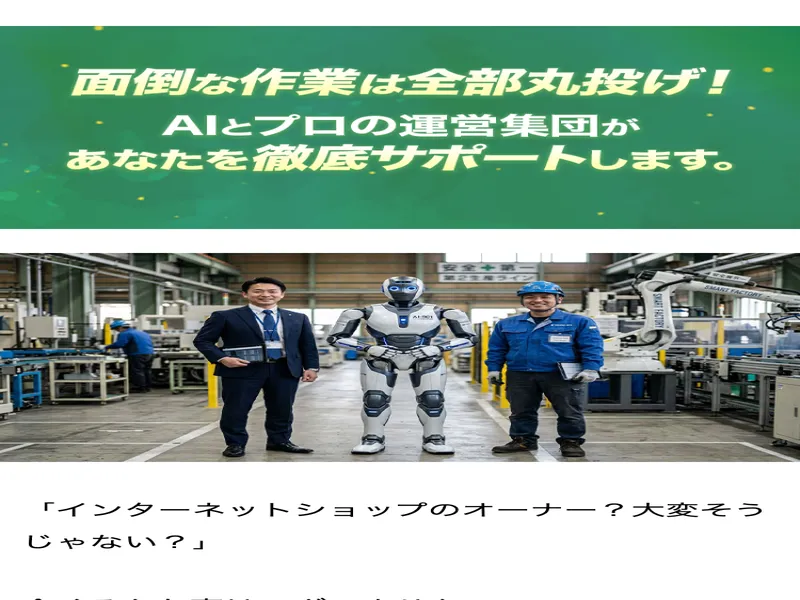 OWNERSの広告で「面倒な作業は全部丸投げ！AIとプロの運営集団があなたを徹底サポートします。」と表示されている