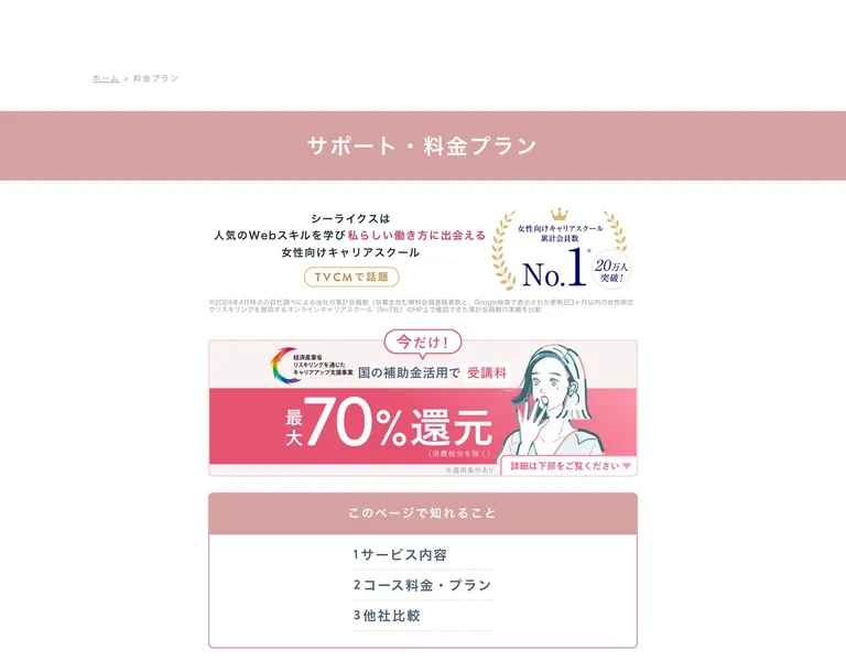 シーライクスの料金プランとサポート内容