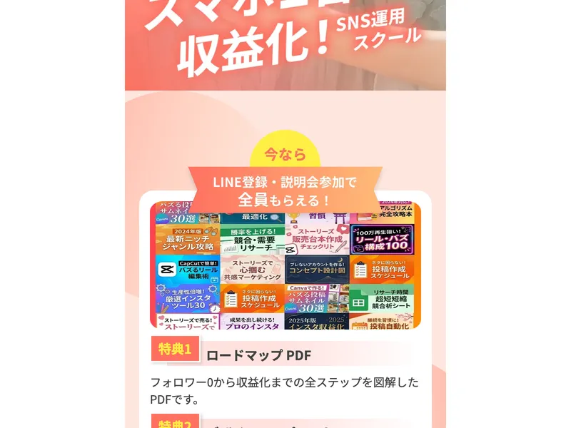 SNSスクールの広告。累計300万フォロワー獲得と表示されている