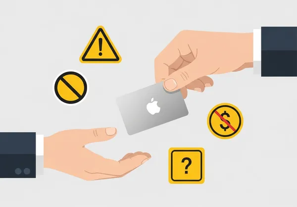Appleギフトカードを渡している人のイラスト
